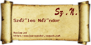 Széles Nándor névjegykártya
