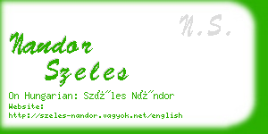 nandor szeles business card